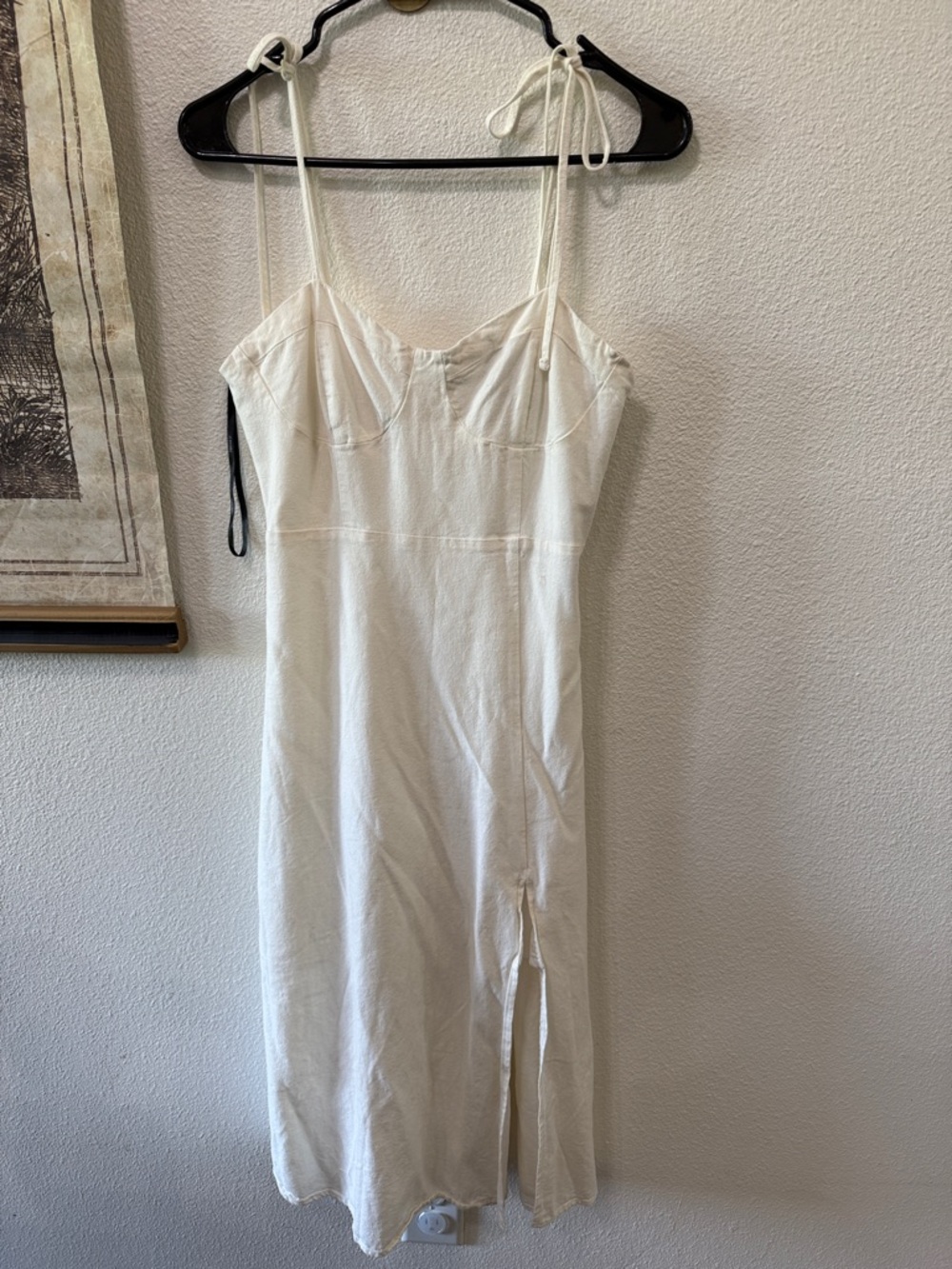 Forever 21 White Midi Slip Dress with Side Slit